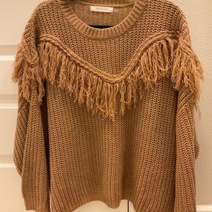 Small tan Fringe sweater